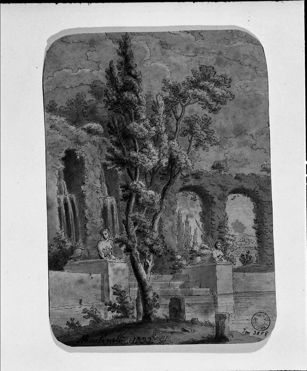 Vincenzo Martinelli-ingresso di una villa  - Pinacoteca Nazionale di Bologna, Gabinetto dei Disegni e delle Stampe, Bologna